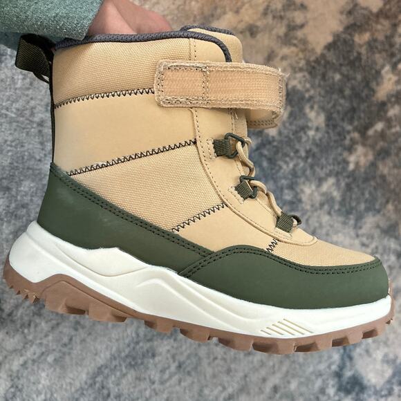 Cat & Jack Kids 10 Noah Winter High Cut Snow Boots Lace Up Tan Warm Boys Girls - Picture 5 of 8